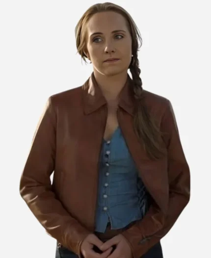 Amber Marshall Heartland S18 Leather Brown Jacket