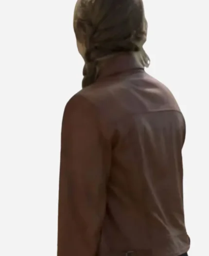 Amber Marshall TV Series Heartland Season 18 Amy Fleming Brown Leather Jacket