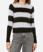 Ash Lilac TV Series Slow Horses Season 04 Black Color-Block Striped Sweater