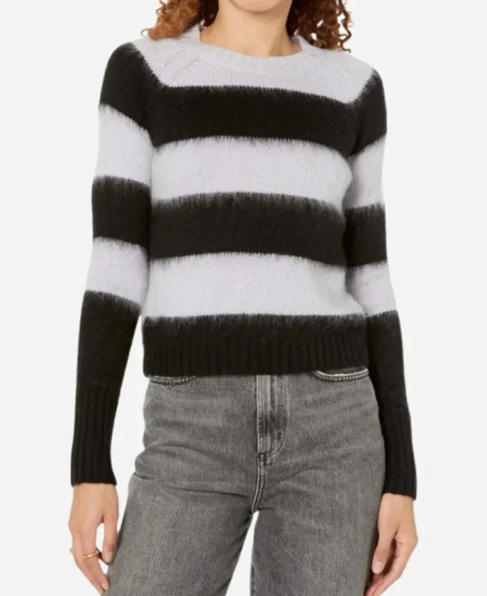Ash Lilac TV Series Slow Horses Season 04 Black Color-Block Striped Sweater