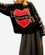 Bad Sisters S02 Eve Hewson Love Black Heart Sweater