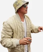 Brad Pitt F1 2025 Quilted Bomber Jacket