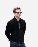 Brad Pitt F1 2025 Suede Leather Black Jacket