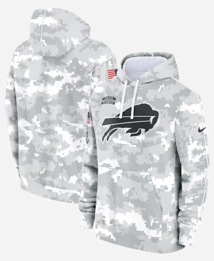 Buffalo Bills 2024 Arctic Camo Salute to Service Hoodie