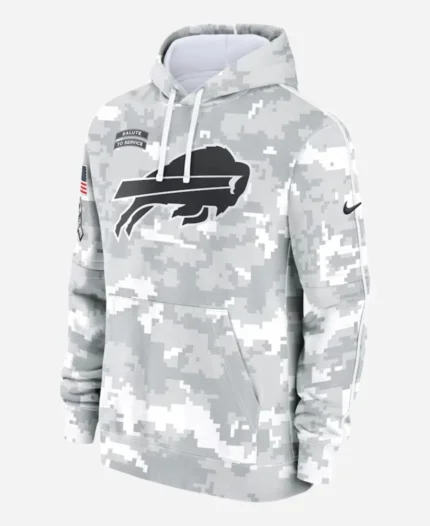 Buffalo Bills Nike Arctic Camo 2024 Salute to Service Club Fleece Pullover Grey Hoodie