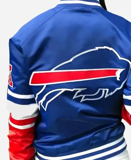 Buffalo Bills Starter Blue And Red Satin Varsity Jacket For Sale