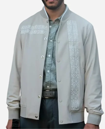 Charles Sun Tv Series The Brothers Sun 2024 Justin Chien Grey Printed Jacket