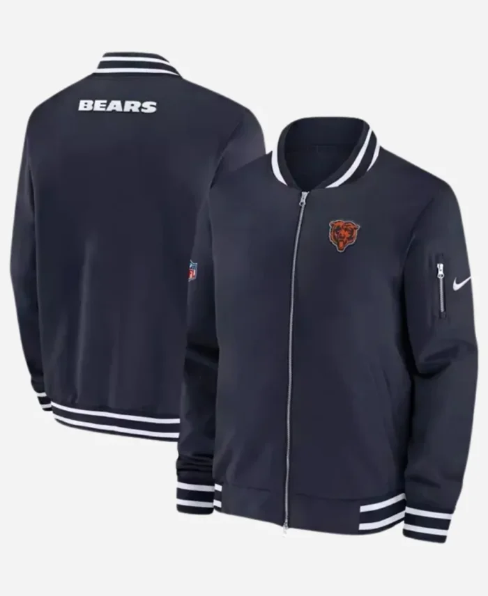 Chicago Bears Sideline Coaches Blue Bomber Jacket