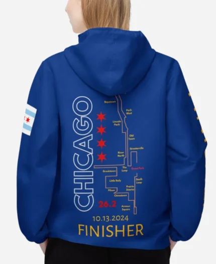 Chicago Marathon Finisher Windbreaker Blue Track Jacket