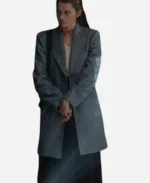 Chloe East Movie Heretic 2024 Sister Paxton Grey Wool Long Coat