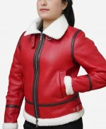 Christmas Womens Shearling Leather Jacket