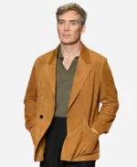 Cillian Murphy Movie Small Things Like These Premiere Brown Suede Leather Blazer Jacket