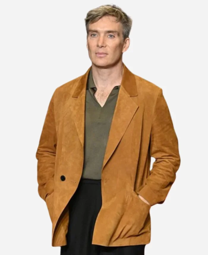 Cillian Murphy Movie Small Things Like These Premiere Brown Suede Leather Blazer Jacket