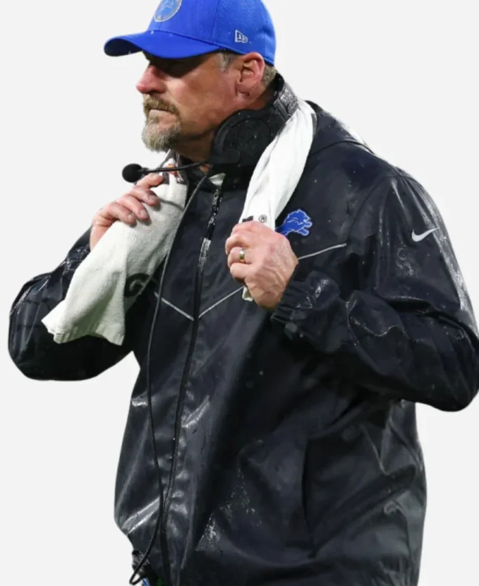 Detroit Lions Coach Dan Campbell Wind Breaker Hooded Jacket For Sale