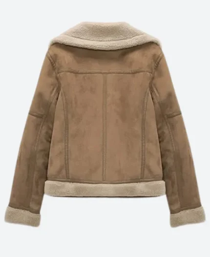 Eloise Mumford Movie A Veteran’s Christmas Grace Garland Brown Suede Leather Jacket