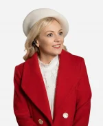 Emily Kinney Santa Bootcamp Red Wool Long Coat
