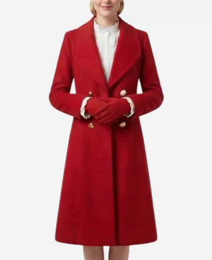 Santa Bootcamp Emily Kinney Red Long Coat