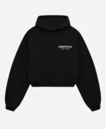 Essentials Cropped Black Hoodie