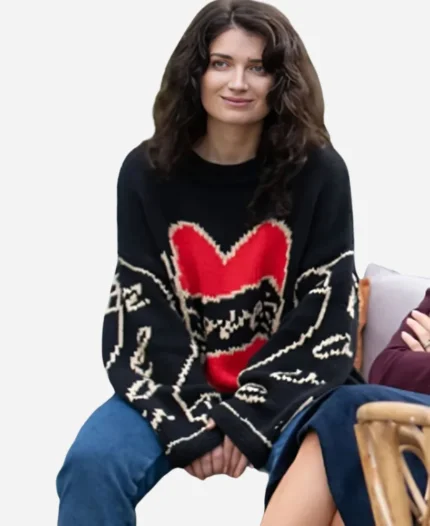 Eve Hewson Bad Sisters S02 Love Black Heart Sweater