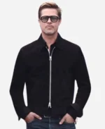 F1 2025 Brad Pitt Suede Leather Black Jacket