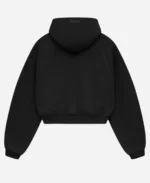 Fear Of God Essentials Cropped Black Pullover Hoodie For Womens