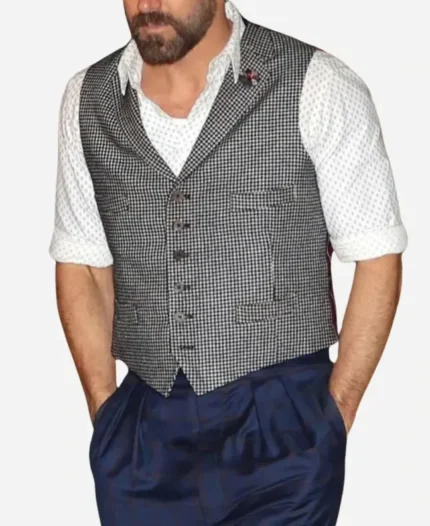 Film Imaginary Friends 2024 Movie Ryan Reynolds Grey Checkered Vest