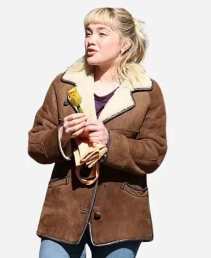 Florence Pugh We live in Time 2024 Almut Shearling Jacket