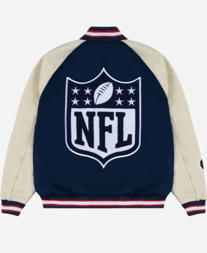 GOLF WANG NFL Blue Letterman Varsity Full-Snap Jacket For Sale