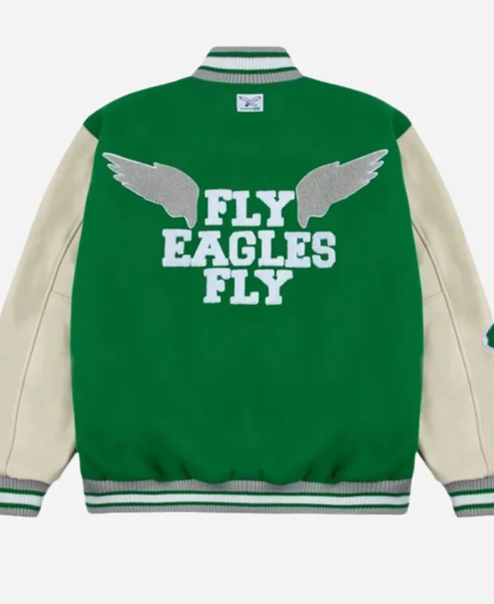 GOLF WANG Philadelphia Eagles Varsity Letterman Full-Snap Jacket For Sale