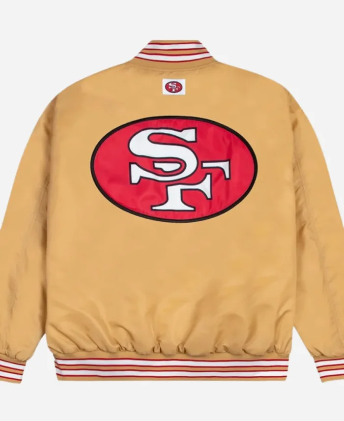 GOLF WANG San Francisco 49ers Satin Full-Snap Gold Bomber Jacket For Sale