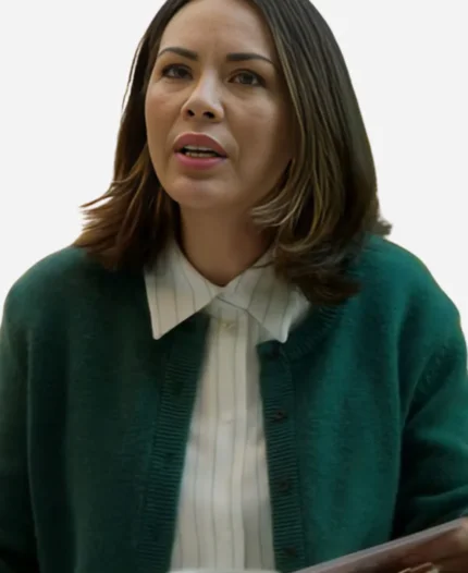 Janel Parrish Haunted Wedding 2024 Green Jacket