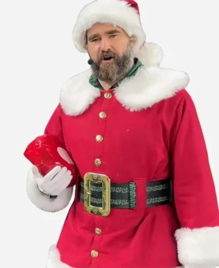 Jason Kelce Santa Claus Red Coat