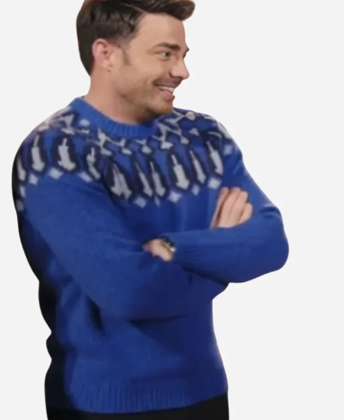 Jonathan Bennett E! News Blue Fair Isle Sweater