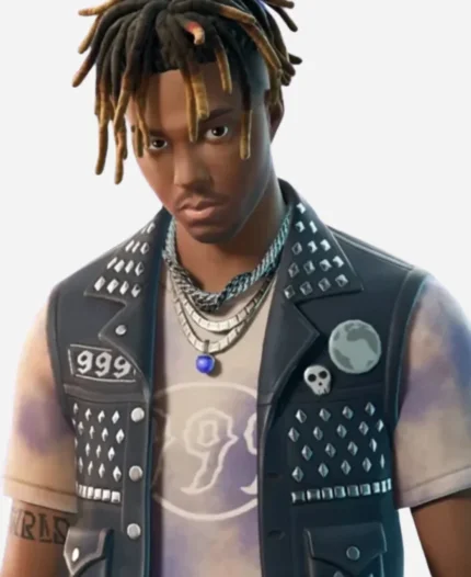 Juice WRLD Empty Out Your Pockets Studded Black Leather Vest