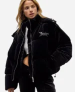 Juicy Couture Black Hooded Puffer Jacket