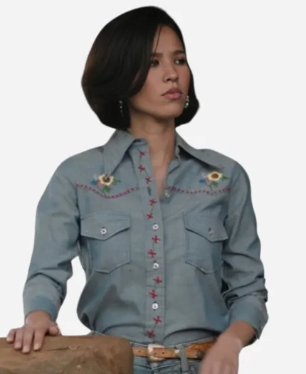 Kelsey Asbille Yellowstone S05 Floral Shirt