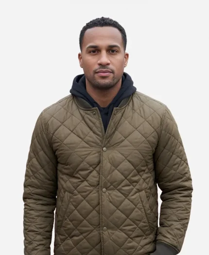 A Christmas Treasure Michael Xavier Quilted Olive Green Jacket