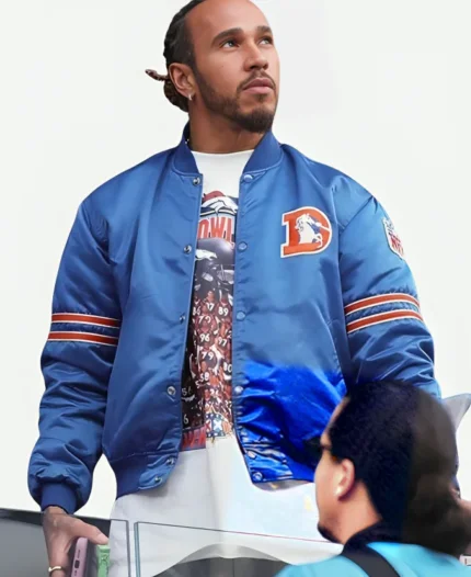 Lewis Hamilton Broncos Starter Varsity Blue Jacket