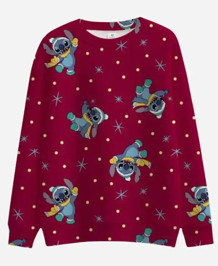 Lilo And Stitch Christmas Maroon Sweatshirt