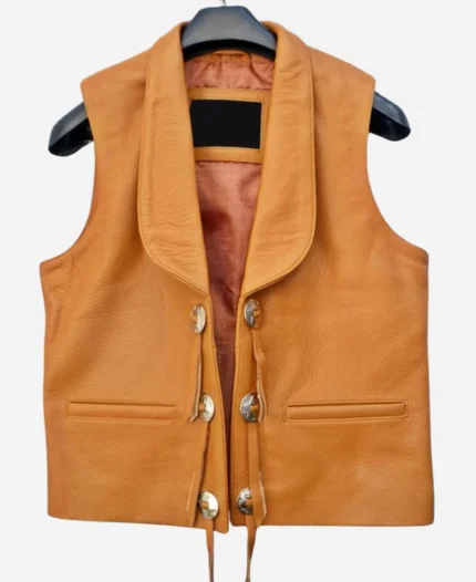 Lorne Greene Bonanza brown Leather Vest