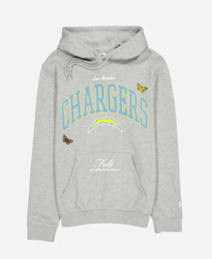 Los Angeles Chargers FELT Grey Hoodie