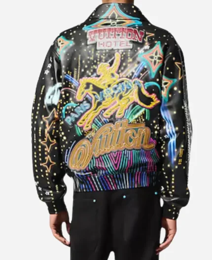 Louis Vuitton 2024 Black Leather Bomber Jacket