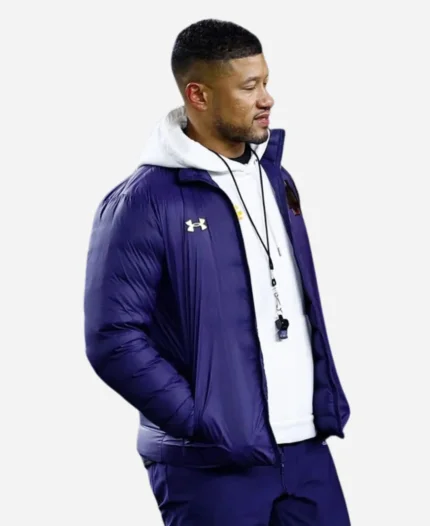 Marcus Freeman Notre Dame Fighting Irish Blue Puffer Jacket For Sale
