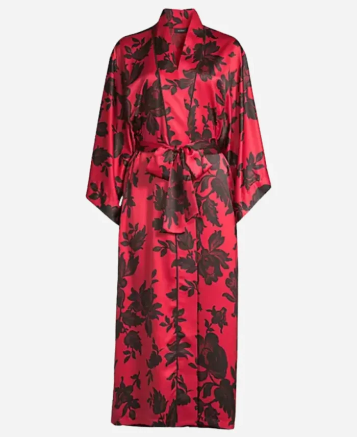 Margo Starling Tv Series No Good Deed Season 01 Linda Cardellini Red & Black Floral Print Robe For Sale