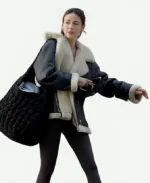 Maya Stern Fool Me Once Season 01 Black Leather Shearling Jacket