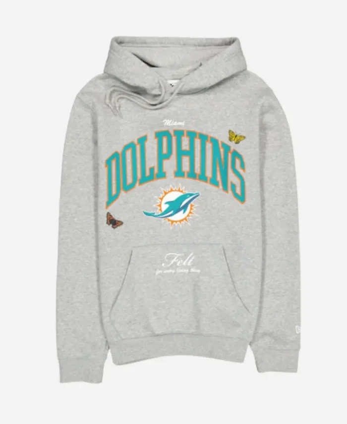 Miami Dolphins FELT Grey Hoodie