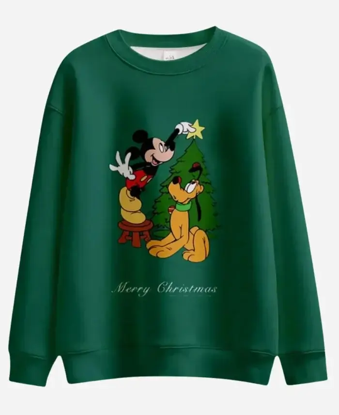 Mickey Mouse & Friends Christmas Dark Green Sweatshirt