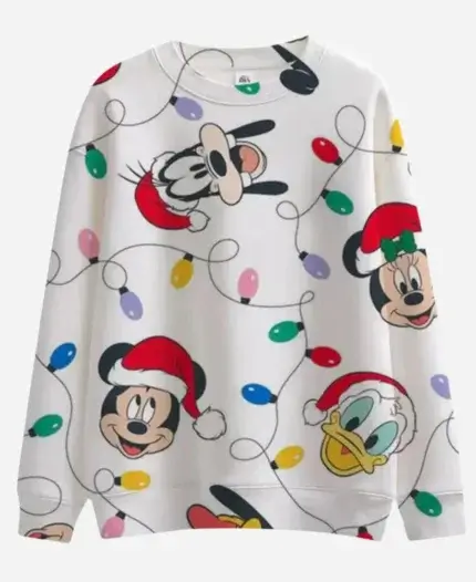 Mickey Mouse & Friends Christmas White Sweatshirt