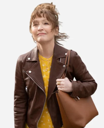 Moonflower Murders S01 Susan Ryeland Brown Lather Jacket