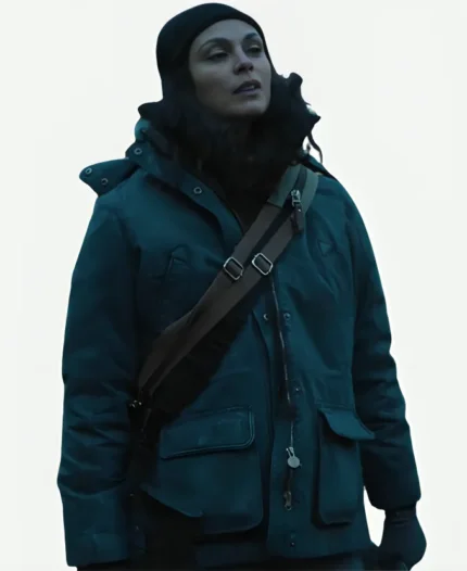 Morena Baccarin Elevation Blue Shearling Jacket